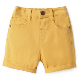 Babyhug Washed Denim Mid Thigh Shorts With Stretch - Yellow-image-60