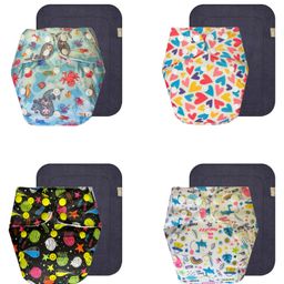 Dumbledo Premium Cloth Diaper with Leak-Proof, Absorbent 6-layer Black Insert - Dryfeel with Comfortable Fit for 3 Months to 3 Years, Pack of 4-17