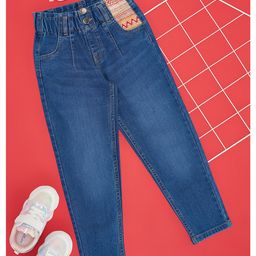 Pantaloons Junior Patch Detailed Jeans - Blue-image-89