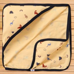 Ben Benny Interlock 100% Cotton Knit Dino Printed Wrapper with Hood L 78 x B 76 cm - Cream-image-31