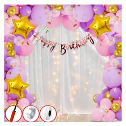 Bubble Trouble Birthday decoration items 58Pcs Purple Balloons for Birthday Decoration | Birthday Decoration for Girls | Purple Theme Decor Items Set | With Star Foil Balloons & Balloon Pump-40