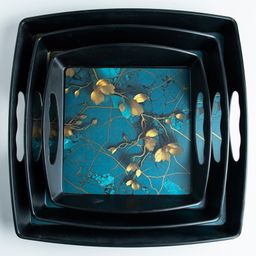 Superware Melamine Serving Tray Set Gilded Petal Matte (Set Of 3)-12
