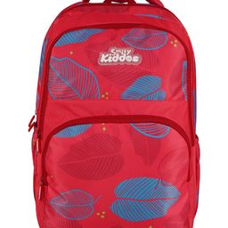 Smily Kiddos Rio 19 Inch Laptop Backpack Red Blue Leaf Print-34