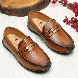 Tiny Bugs Textured Slip On Loafers - Tan-image-25