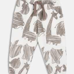 MINI KLUB Cotton Knit Abstract Printed Joggers - White-picture-39