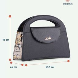 ZOUK Printed Structured Sling Bag with Applique image 2