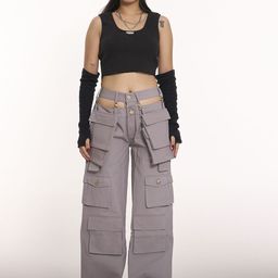 SIX5SIX Women Relaxed Cargos Trousers-image-82