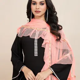 House of Pataudi Embellished Frill-Detail Dupatta image 5