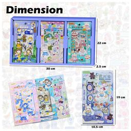 FunBlast DIY 3D Kawaii Stickers Set  48 Sheets (340+ Pcs) Multicolor image 3