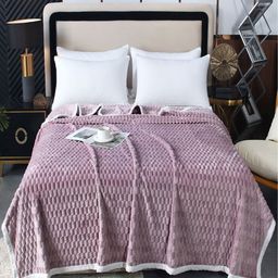 JC HOME Purple AC Room 300 GSM Double Bed Blanket-picture-32