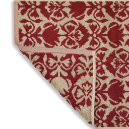 Fabindia Red & Beige Printed Cotton 570 GSM Hand Towel-7