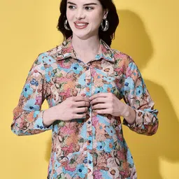 FUTURO Women Shirt Collar Floral Printed Top-image-46