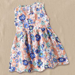 FOREVER FRIDAY Girl's Floral Printed Round Neck Fit and Flare Knee Length Dress-image-78