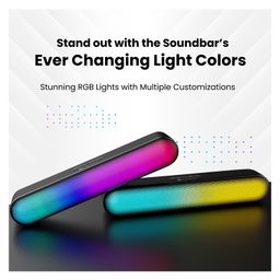 Portronics Decibel 23 16W Wireless Bluetooth Soundbar with LED Lights Upto 5Hours Playback Sound Bass Mode Built in Mic Bluetooth 5.3v Type C Charging Black image 5