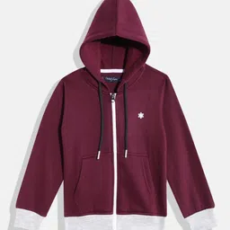 White Snow Girls Hooded Front Open Sweatshirt-image-63