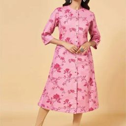 Rangmanch by Pantaloons Pink Printed A Line Kurta-image-93