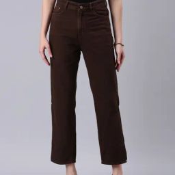 SHOWOFF Brown Denim Relaxed Fit Mid Rise Jeans-image-47
