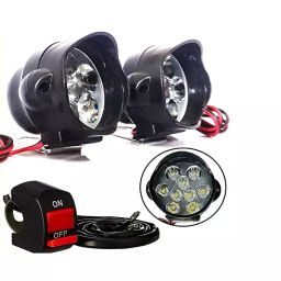 A4S 9 LED Fog Light With ON/OFF Switch -White (Pack of 3)-37