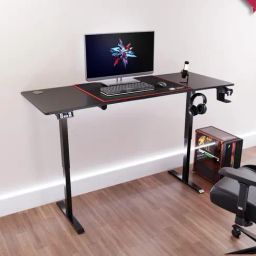Green Soul Surface Black Engineered Wood Electric Height Adjustable Multipurpose Gaming Table-46