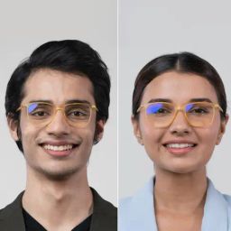 Enrico Eyewear Yellow  Square Unisex Eye Frames - Computer Glasses-image-2