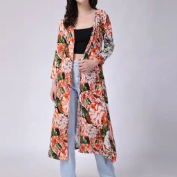 Scorpius Multicolor Floral Print Long Shrug-27