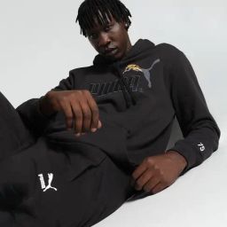 Puma Black Regular Fit Logo Print Hooded Sweatshirt-picture-34