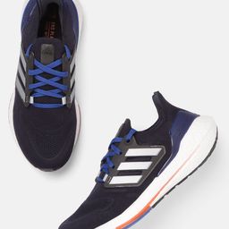 ADIDAS Men Navy Blue Woven Design Ultraboost 22 Running Shoes-39