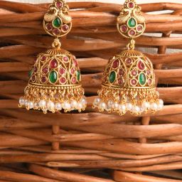 Fida Peacock Multi Jhumki Earrings-image-16