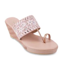 Mochi Women's Peach Toe Ring Wedges-image-87