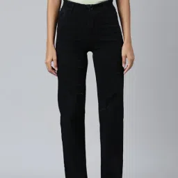 showoffff SHOWOFF Black Denim Distressed Mid Rise Jeans-picture-35