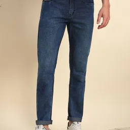 VOGAAN Men Classic Regular Fit Mid-Rise Light Fade Stretchable Jeans-image-26