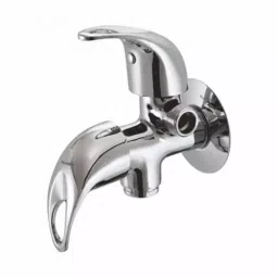PLUMBER Wall Mounted Chrome Finish Two-Way Bib Cock with Wall Flange, SLR-0209-26