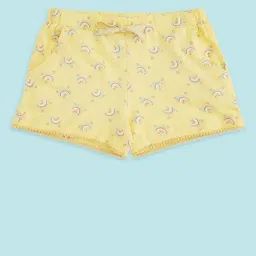 Pantaloons Junior Kids Yellow Cotton Printed Shorts-picture-39