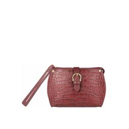 Hidesign Mercury Cro Mel Ran Red Textured Wrislet Wallet for Women-50