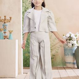 BAESD Girls Striped Shirt Collar Top With Trousers-picture-8