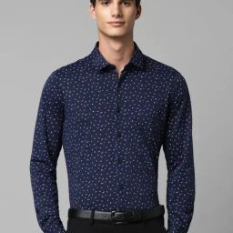 Allen Solly Navy  Slim Fit Printed Shirt-image-96
