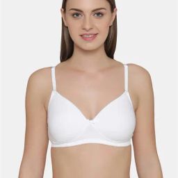 Clovia White Cotton T-Shirt Bra-image-24