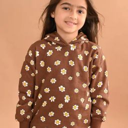 LilPicks Kids Brown Floral Print Full Sleeves Sweatshirt-image-13