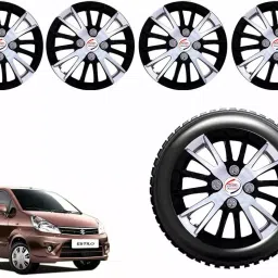 Auto Pearl CSDC14 R13 33.02 cm (13 Inch) PPress Type Wheel Hubcap with Retention Ring Glossy White Black Wheel Cover for Maruti NA (Set of 4)-image-15