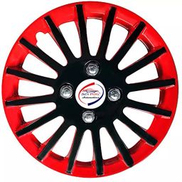 Auto Pearl CBR07 R14 35.56 cm (14 Inch) Press Type Wheel Hubcap with Retention Ring Glossy Black Red Wheel Cover for ford Aspire (Set of 4)-image-41