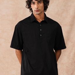 WROGN Cutaway Collar Oversized Comfort Cotton Casual Shirt-picture-6