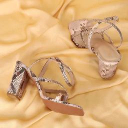 Truffle Collection Women's Rose Gold Ankle Strap Sandals-image-3