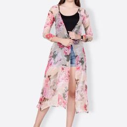 Cation Beige Printed Shrug-44