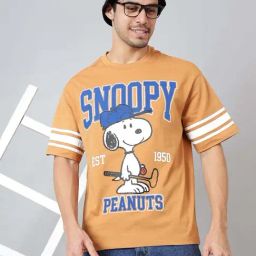 Free Authority Brown Cotton Oversized Printed T-Shirt-image-18