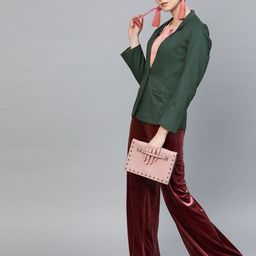 Popnetic Women Green Solid Casual Pure Cotton Blazer-picture-44