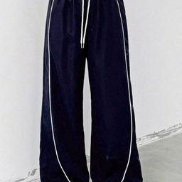 KPOP Women Striped Comfort Loose Fit Trousers-image-30