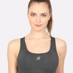 LAASA SPORTS Grey Moisture Wicking Workout Bra-46