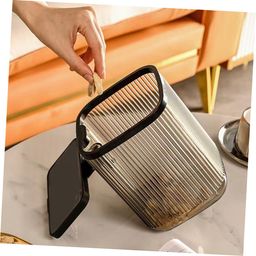 Zerodeko Garbage Can Countertop Trash Can Mini Trash Holder Small Desktop Trash Can Tiny Wastebasket Hotel Trash Can Storage Basket Plastic Trash Basket Small Paper Office Abs Simple image 2