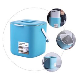 Zerodeko 1pc Trash Can with Lid Storage Bucket Wet and Dry Plastic image 3