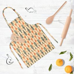 ArtzFolio Kids Yellow & Green Printed Cotton Aprons-26